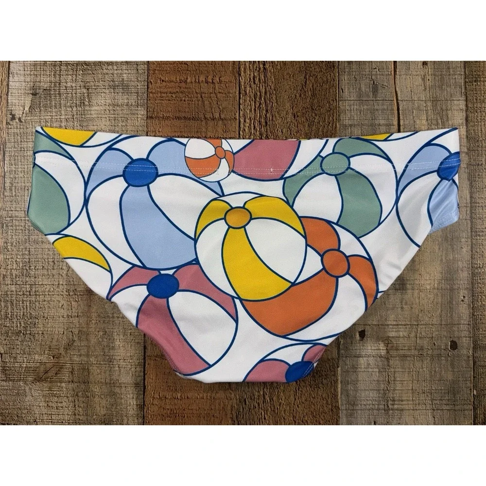 Mizok Wear Men's Swim Brief Size S Beach Ball Print Bikini Swimsuit NWT